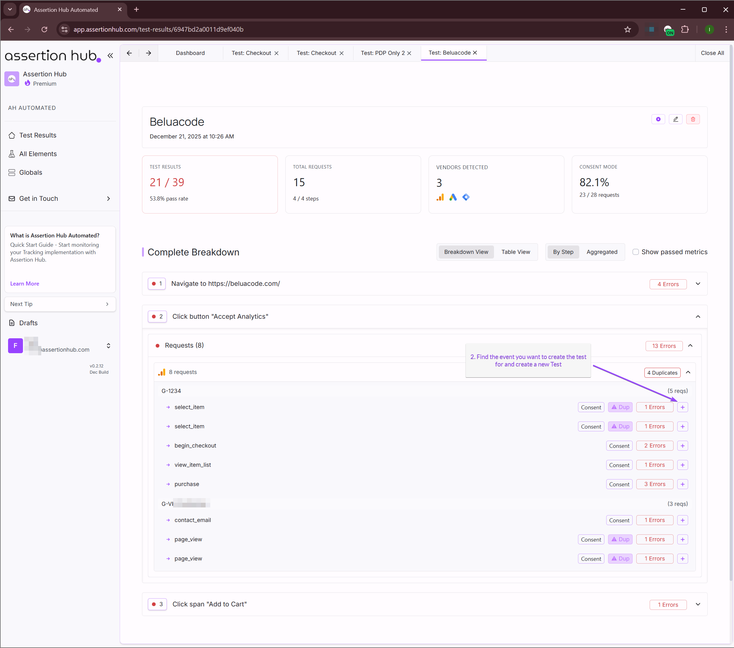 Create Test from request