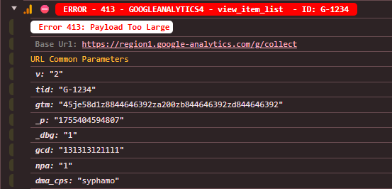 Networking Error Payload Too Big