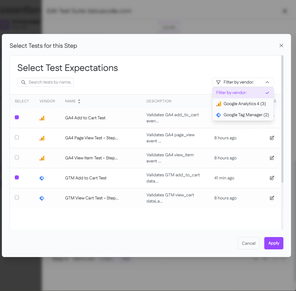 Test Expectations Detail